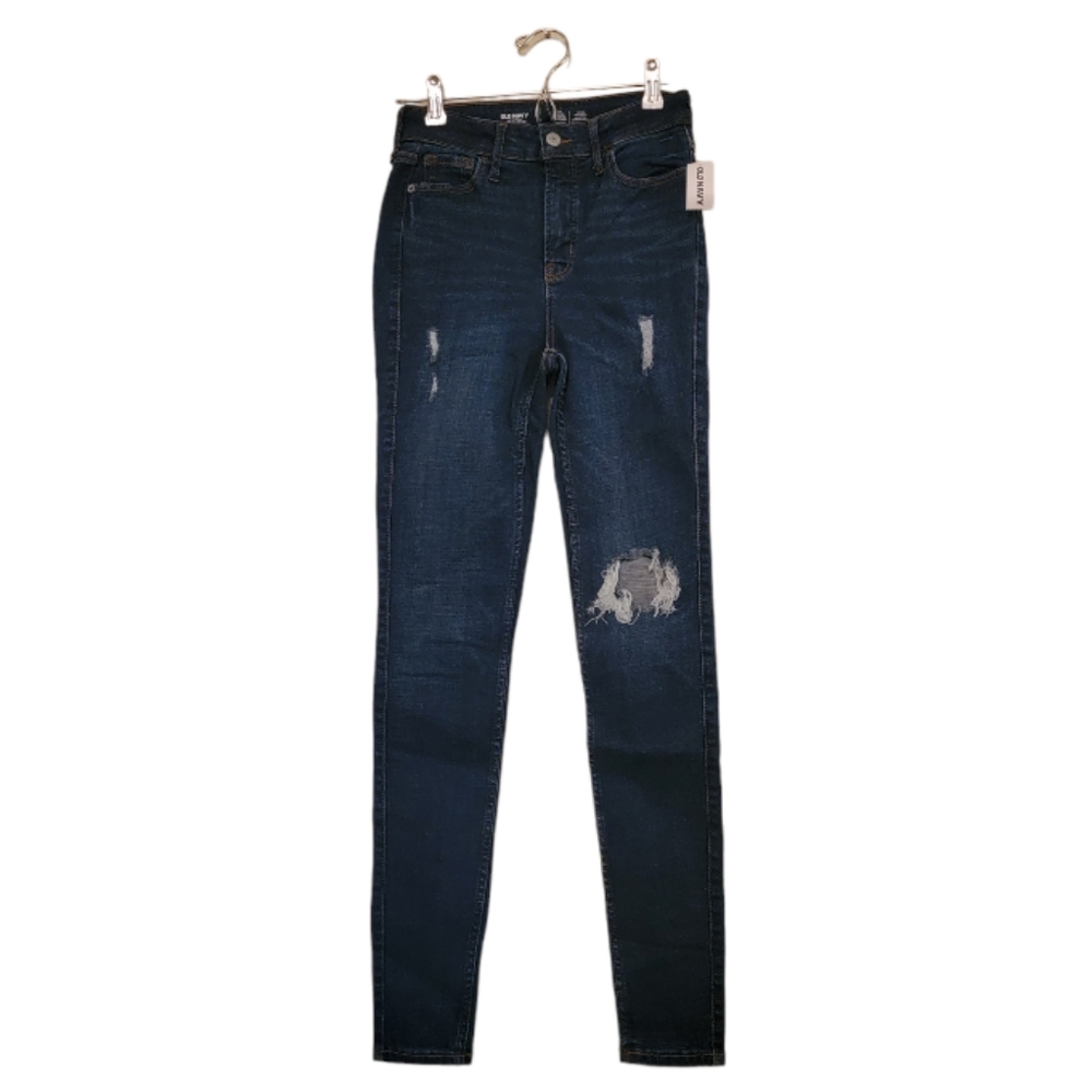 Blue Old Navy Women's Extra High Rise Rockstar Super Skinny Jeans